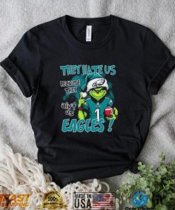 The Grinch Santa Hat Christmas They Hate Us Because They Ain’t Us Philadelphia Eagles Shirt