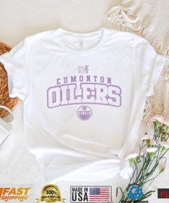 Youth Edmonton Oilers Levelwear White Hockey Fights Cancer Little Richmond T Shirt
