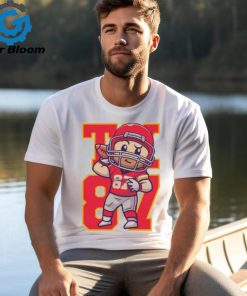 Cartoon Travis Kelce Playing Football 3D shirt