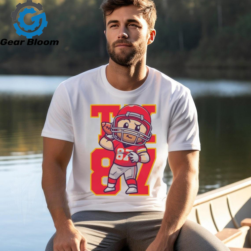 Cartoon Travis Kelce Playing Football 3D shirt