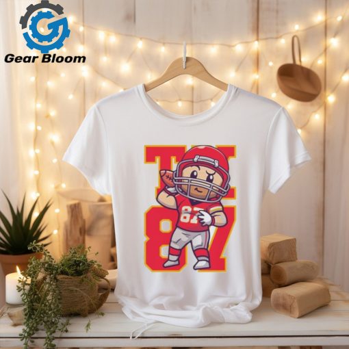 Cartoon Travis Kelce Playing Football 3D shirt