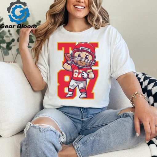 Cartoon Travis Kelce Playing Football 3D shirt