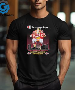 Champions Patrick Mahomes and Travis Kelce Kansas City Chiefs In Postseason History signatures shirt