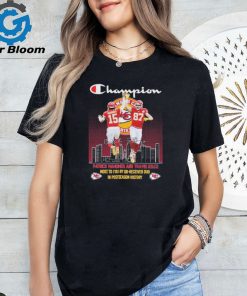 Champions Patrick Mahomes and Travis Kelce Kansas City Chiefs In Postseason History signatures shirt