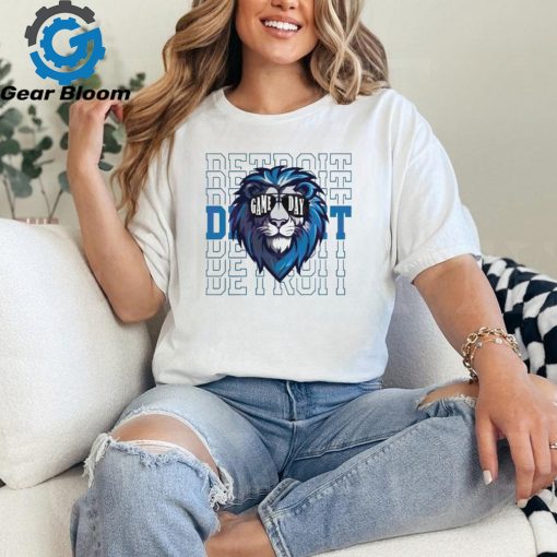 Detroit Gameday Tailgate Football Head Lion wear glasses shirt