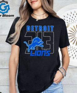 Detroit Lions 313 Logo Football T Shirt