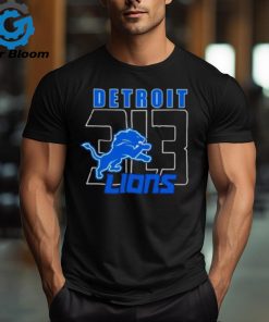 Detroit Lions 313 Logo Football T Shirt