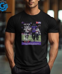 Lamar Jackson Baltimore Ravens The Third Career 100 Rush Yard Game In The Playoffs Most By A Quarterback In NFL History MVP Of The Divisional Round 2024 Classic T Shirt