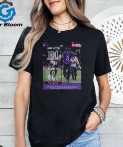 Lamar Jackson Baltimore Ravens The Third Career 100 Rush Yard Game In The Playoffs Most By A Quarterback In NFL History MVP Of The Divisional Round 2024 Classic T Shirt