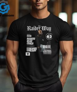 Las Vegas Raiders The Raider Way Commitment To Excellence Raiders Head Coach Leadership Antonio Pierce 63 Points Franchise Record T Shirt