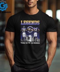 Legends Ed Reed and Ray Lewis Baltimore Ravens Skyline signatures thanks shirt