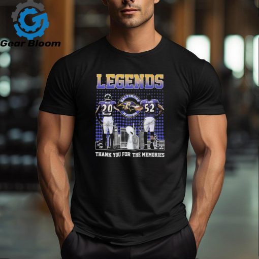 Legends Ed Reed and Ray Lewis Baltimore Ravens Skyline signatures thanks shirt