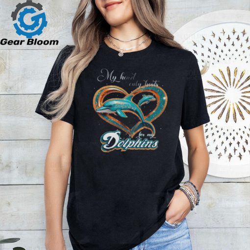 Miami Dolphins My Heart Valentine Fan Couple T Shirt