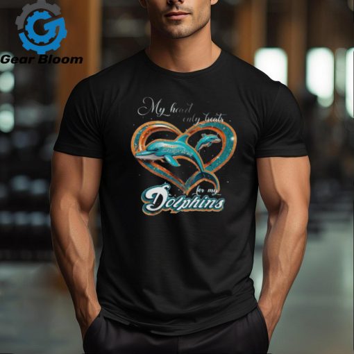 Miami Dolphins My Heart Valentine Fan Couple T Shirt