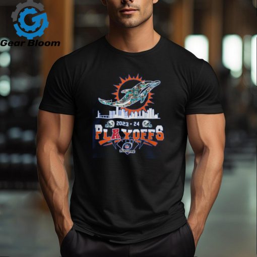 Miami Dolphins Skyline Playoffs 2023 2024 Signatures Shirt