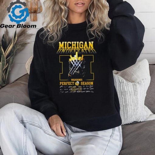 Michigan Undefeated Logan Wolverine Perfect Season signatures shirt