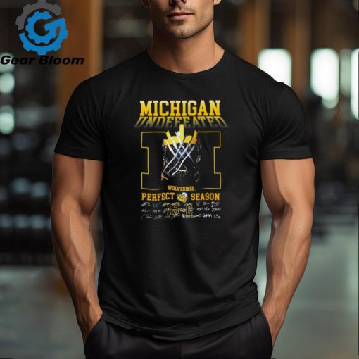 Michigan Undefeated Logan Wolverine Perfect Season signatures shirt