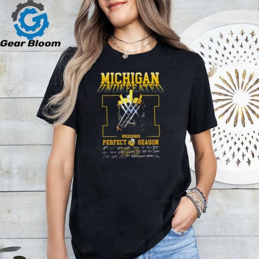 Michigan Undefeated Logan Wolverine Perfect Season signatures shirt