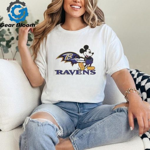 Mickey Mouse Football Baltimore Ravens Logo Shirt