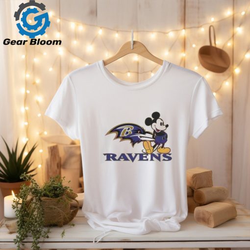 Mickey Mouse Football Baltimore Ravens Logo Shirt