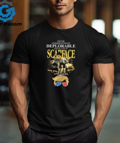 Never underestimate Deplorable who is a fan of Scapeace and loves Trump signatures shirt