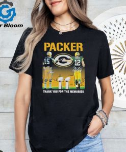 Official Green Bay Packers Bart Starr And Aaron Rodgers Thank You For The Memories Signatures Shirt