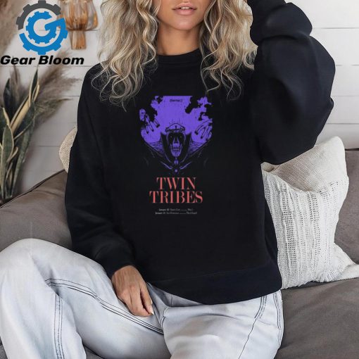 Poster Twin Tribes Jan 30 2024 Santa Cruz CA and Jan 31 2024 San Francisco t shirt