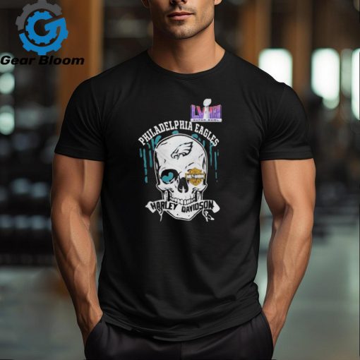 Super Bowl Harley Davidson Skull Philadelphia Eagles Enthusiast Shirt