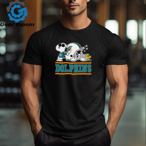 The Miami Dolphins Joe Cool and Woodstock Snoopy Mashup Shirt