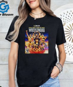 WWE 2K24 Forty Years Of Wrestle Mania T Shirt