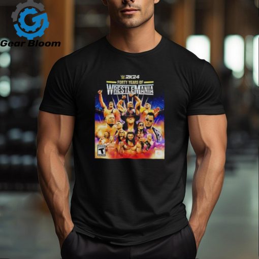 WWE 2K24 Forty Years Of Wrestle Mania T Shirt