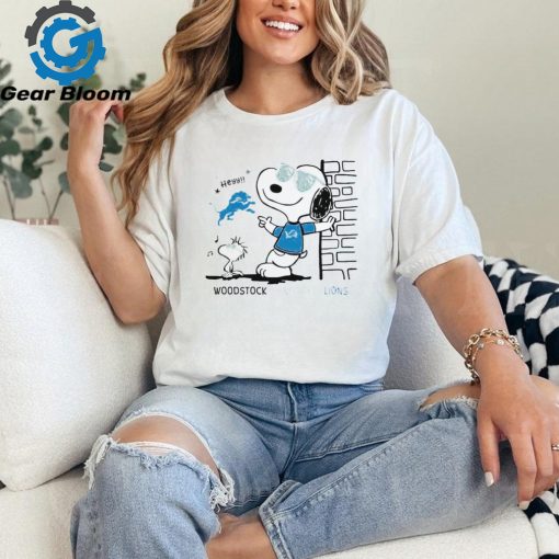 Woodstock x Snoopy x Detroit Lions for Sports Fan Tee Shirt