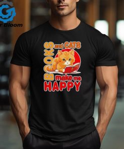 Books and cats make me happy funny shirt