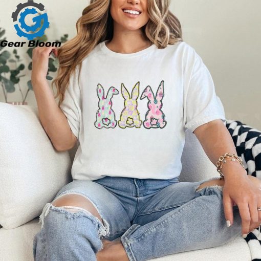 Cute Floral Bunny Easter Happy Easter shirt