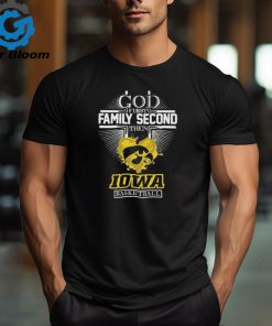 God First Family Second then Iowa Hawkeyes Basketball 2024 Logo Shirt