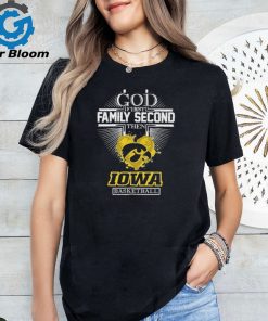 God First Family Second then Iowa Hawkeyes Basketball 2024 Logo Shirt