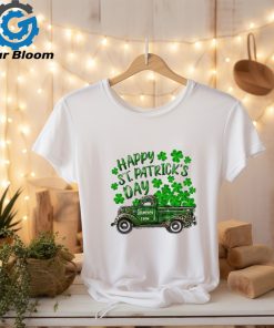 Happy St Patrick’s Day Shamrock Farm Truck Print Casual Shirt