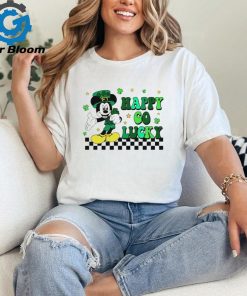 Happy go lucky Mickey Mouse St Patricks Day clover shirt