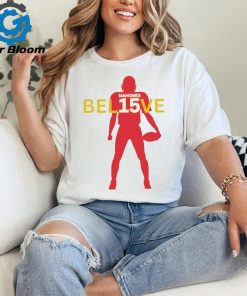 Kansas City Chiefs football Patrick Mahomes 15 believe 2024 shirt