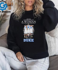 Never Underestimate a Woman who understands Basketball and loves Duke 2024 Signatures Shirt