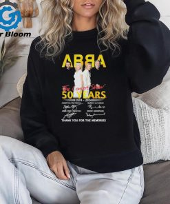 Official Abba the Concert Show 50 Years 1974 2024 thank you for the memories signatures shirt