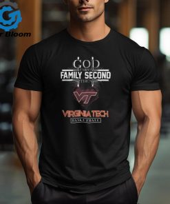 Official God First Family Second Then Virginia Tech Hokies Basketball Heart T Shirt