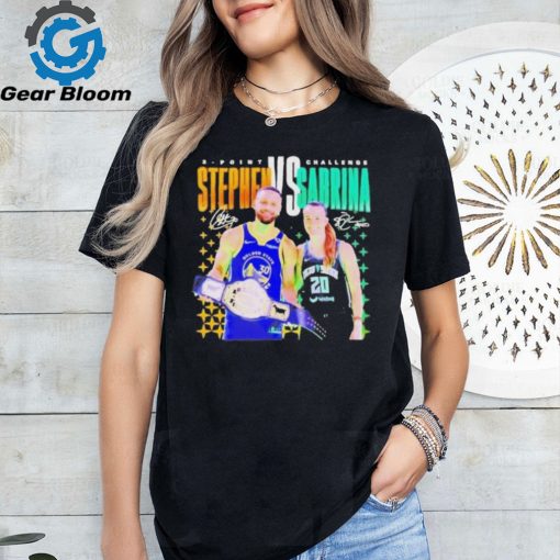 Original Steph Curry Vs Sabrina Ionescu 3 Point Challenge Signature Shirt