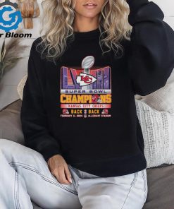 Original Super Bowl LVIII Champions Kansas City Chiefs Back 2 Back February 11, 2024 Allegiant Stadium T Shirt