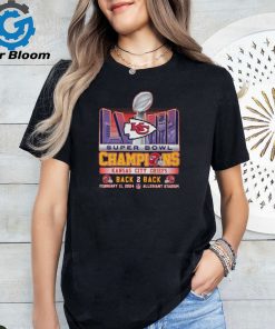 Original Super Bowl LVIII Champions Kansas City Chiefs Back 2 Back February 11, 2024 Allegiant Stadium T Shirt