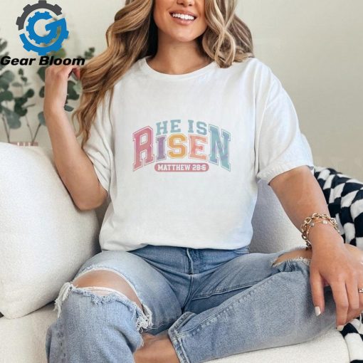 Retro He Is Risen Christian Easter shirt