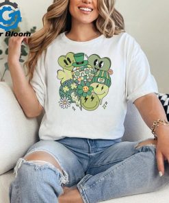 Retro Patricks Day Shamrock Smiley Face shirt