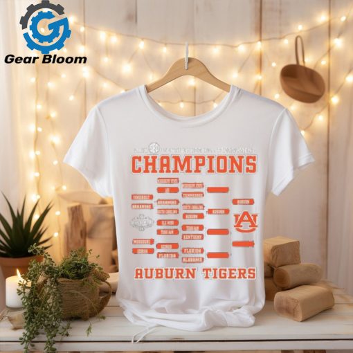 Auburn Tigers Original Retro Brand 2024 SEC Men’s Basketball Conference Tournament Champions Bracket T Shirt