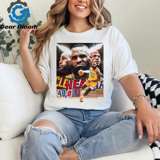 Awesome Los Angeles Lakers Lebron James 40k Career Points Poster Shirt