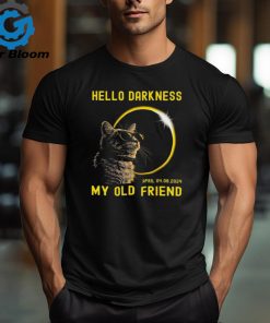 Cat hello darkness my old friend solar eclipse april 08 t shirt